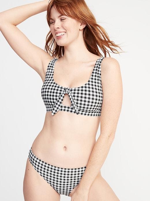 Tie-front Bralette Swim Top For Women