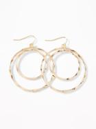 Old Navy Womens Hammered Orbit Hoop Earrings For Women Gold Size One Size