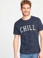 Old Navy Mens Graphic Space-dye Tee For Men Chill Size L
