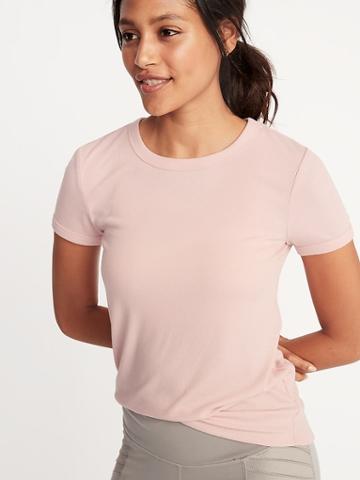 Slim-fit Rib-knit 4-way-stretch Tee For Women
