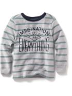 Old Navy Long Sleeve Graphic Ringer Tee Size 12-18 M - Jade Sea