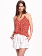 Old Navy Relaxed Strappy Suspended Neck Tank For Women - Red Print