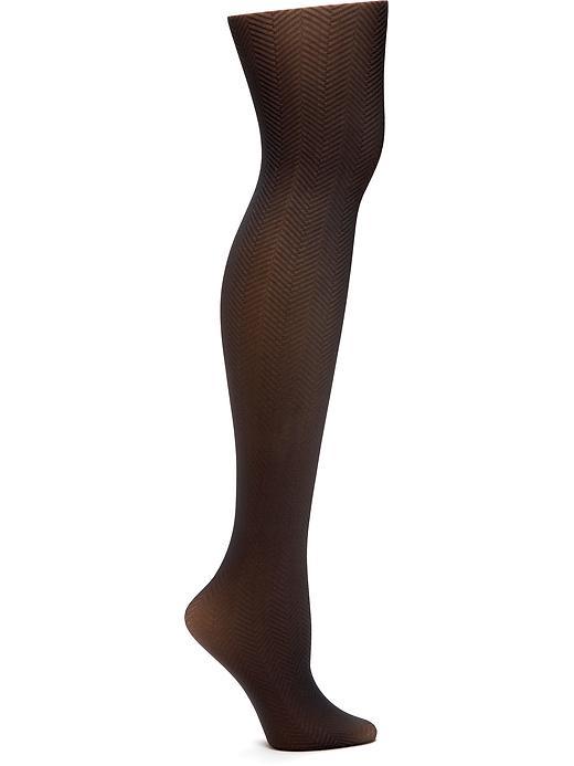Old Navy Mini Chevron Printed Tights For Women - Dark Charcoal Gray