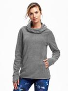 Old Navy Go Warm Performance Fleece Hooded Pullover For Women - Heather Gray