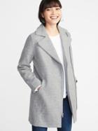 Old Navy Womens Soft-brushed Long-line Moto Coat For Women Heather Gray Size S
