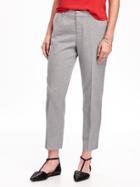Old Navy Mid Rise Harper Brushed Twill Trousers For Women - Light Heather Gray