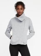 Old Navy Go Warm Sweater Knit Moto Jacket For Women - Light Heather Gray