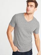 Old Navy Mens Soft-washed Heathered V-neck Tee For Men Heather Gray Size S