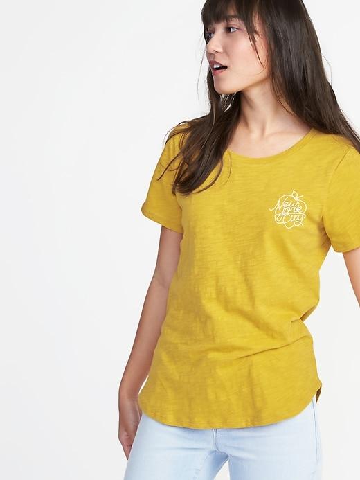 Old Navy Womens Everywear Slub-knit Tee For Women New York City Size M