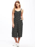 Old Navy Sleeveless Culotte Jumpsuit For Women - Black Floral