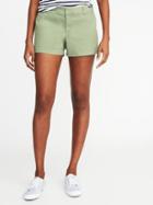 Old Navy Womens Pixie Chino Shorts For Women (3 1/2) Sage Of Aquarius Size 0