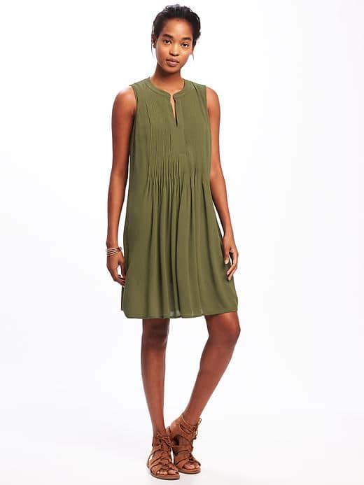 Old Navy Pintuck Swing Dress For Women - Hunter Pines
