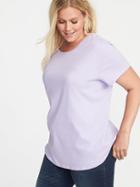 Old Navy Womens Everywear Plus-size Curved-hem Tee Lavender Haven Size 1x