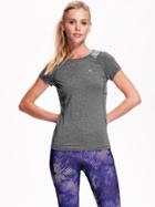 Old Navy Go Dry Mesh Yoke Tee Size L Tall - Grey