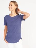 Old Navy Womens Luxe Soft-spun Curved-hem Tee For Women Majestic Sea Size L