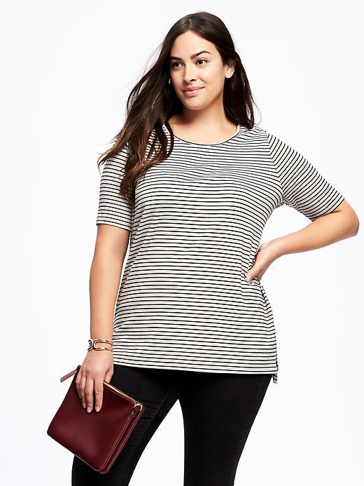 Old Navy Bodycon Plus - Black Gray Stripe