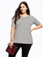 Old Navy Bodycon Plus - Black Gray Stripe
