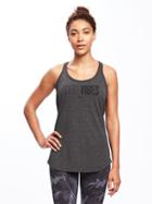 Old Navy Semi Fitted Go Dry Racerback Tank For Women - Charcoal Tri Blend