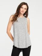 Old Navy High Neck Brushed Knit Swing Tank For Women - Light Gray Heather