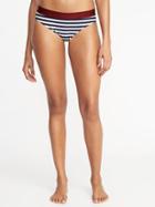 Old Navy Womens Banded-waist Swim Bottoms For Women Navy Stripe Size M