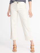 Old Navy Womens Mid-rise Cropped Wide-leg Chinos For Women Creme De La Creme Size 10
