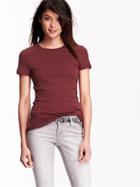 Old Navy Womens Perfect Crew Neck Tees Size Xs - Marion Berry