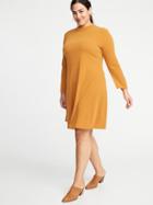 Old Navy Womens Mock-neck Rib-knit Plus-size Sweater Swing Dress Tobacco Leaf Size 1x