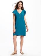 Old Navy Flutter Sleeve Shift Dress For Women - Estuary