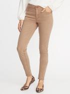 Old Navy Womens Mid-rise Sateen Rockstar Jeans For Women Creme Caramel Size 0