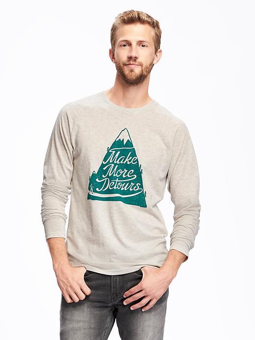 Old Navy Graphic Crew Neck Tee For Men - Oatmeal