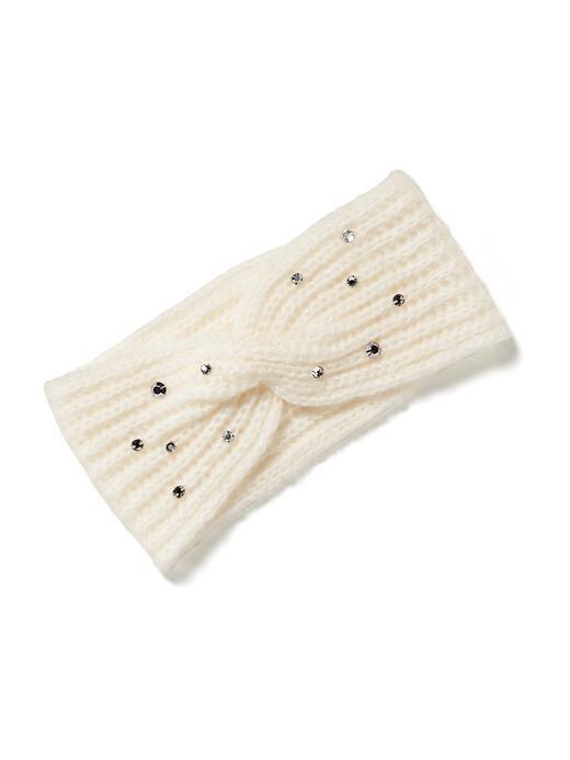 Old Navy Embellished Sweater Knit Headband For Women - Cream