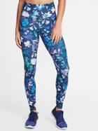 Old Navy Womens High-rise Floral Compression Leggings For Women Dark Sea Blue Floral Size S