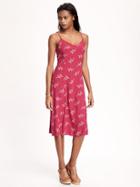 Old Navy Printed Cami Midi Dress For Women - Burgundy Combo