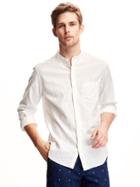 Old Navy Slim Fit Linen Shirt For Men - White