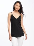 Old Navy Relaxed Double V Neck Cami For Women - Black