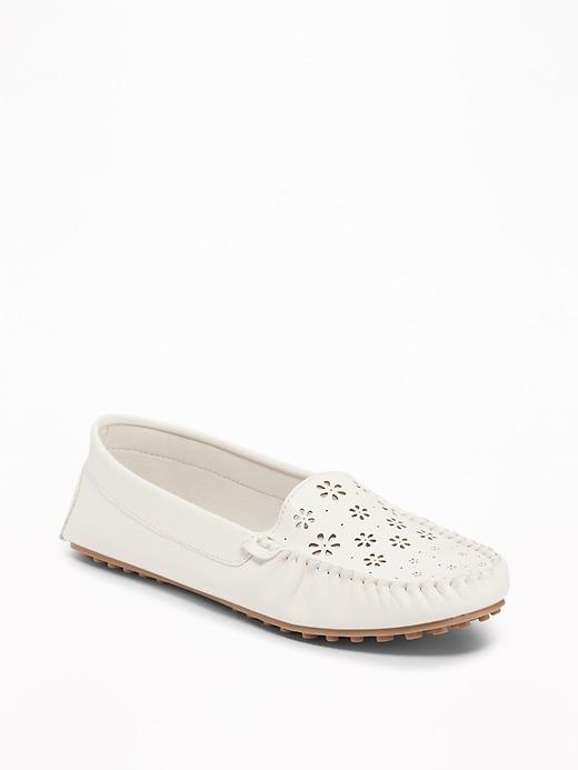 Old Navy Womens Laser-cut Driving Moccasins For Women Bone Size 9
