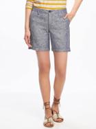 Old Navy Relaxed Linen Blend Shorts For Women 7 - Over The Moon