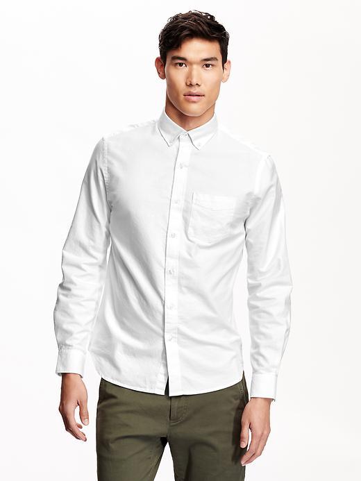 Old Navy Mens Slim Fit Oxford Shirts Size Xxl Big - Bright White