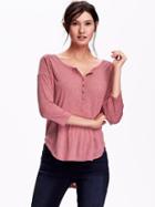 Old Navy Womens Rib Knit Henley Size L - Cecily Pink