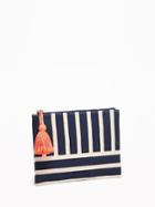 Old Navy Printed Cosmetic Bag - Blue Stripe