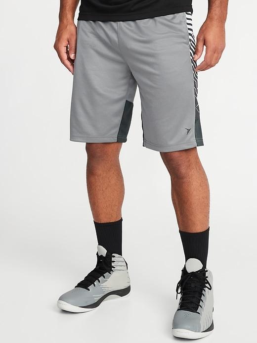 Old Navy Mens Go-dry Mesh Basketball Shorts For Men - 10 Inch Inseam Gray - 10 Inch Inseam Gray Size M