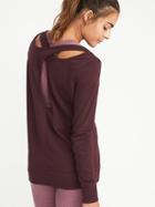 Old Navy Womens Relaxed French-terry Keyhole-back Sweatshirt For Women Sumptuous Purple Size M