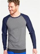Old Navy Mens Raglan-sleeve Rashguard For Men Heather Gray Size Xxl