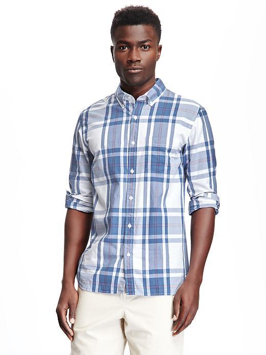 Old Navy Classic Plaid Poplin Oxford For Men - Apple Of My Eye