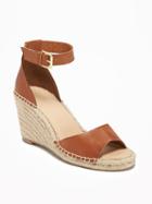 Old Navy Ankle Strap Peep Toe Espadrilles For Women - Cognac Brown