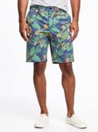 Old Navy Ultimate Slim Built In Flex Shorts For Men 10 - Chambray Print