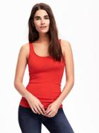 Old Navy Fitted Rib Knit Layering Tank For Women - Red Buttons