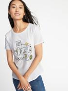 Old Navy Womens Relaxed Texas-graphic Tee For Women Calla Lily W Expd Pckg Size L
