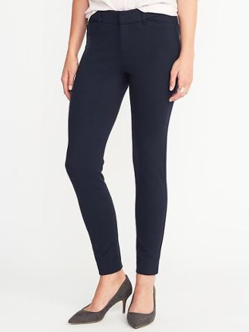 Old Navy Womens Mid-rise Built-in Sculpt Ponte-knit Pixie Ankle Pants For Women In The Navy Size 4