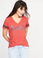 Old Navy Womens Mlb Team V-neck Tee For Women Los Angeles Angels Size S